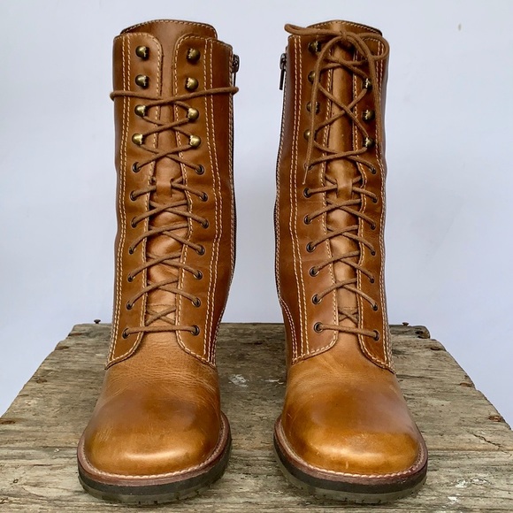 SOLD SKECHERS Vintage Y2K Lace Up Zipper Platform Chunky Heel Brown Ankle Boots - Picture 3 of 9